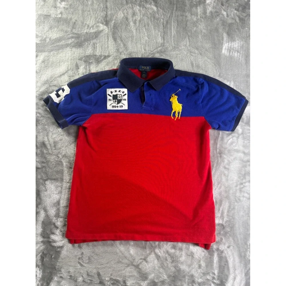 Polo Ralph Lauren Big Pony Colorblock Shirt Boys XL Multicolor 100% Cotton